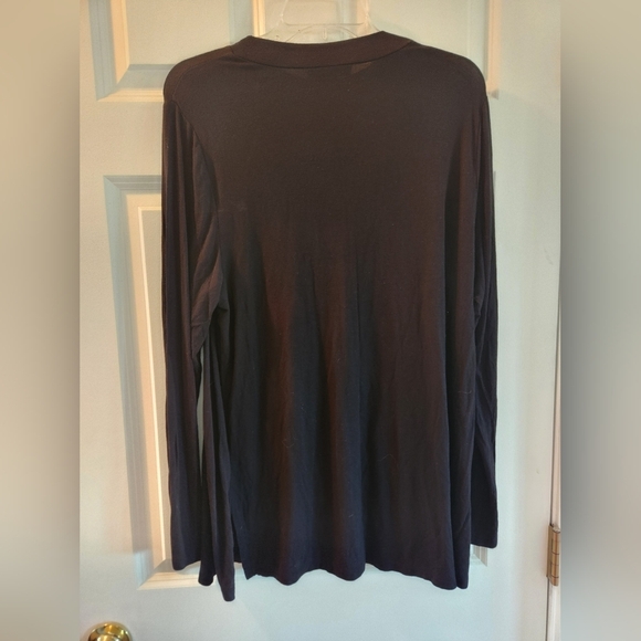 Lane Bryant Womens Top 18/20 Rich Black Long Sleeve Wardrobe Layering EUC Soft - Picture 5 of 6